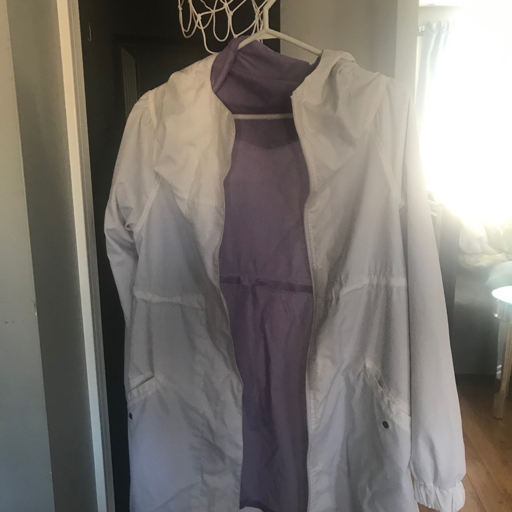 Rain jacket with beautiful purple accent